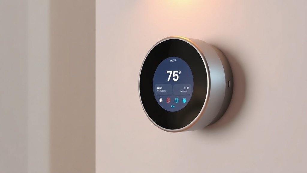 Smart thermostat showing temperature settings